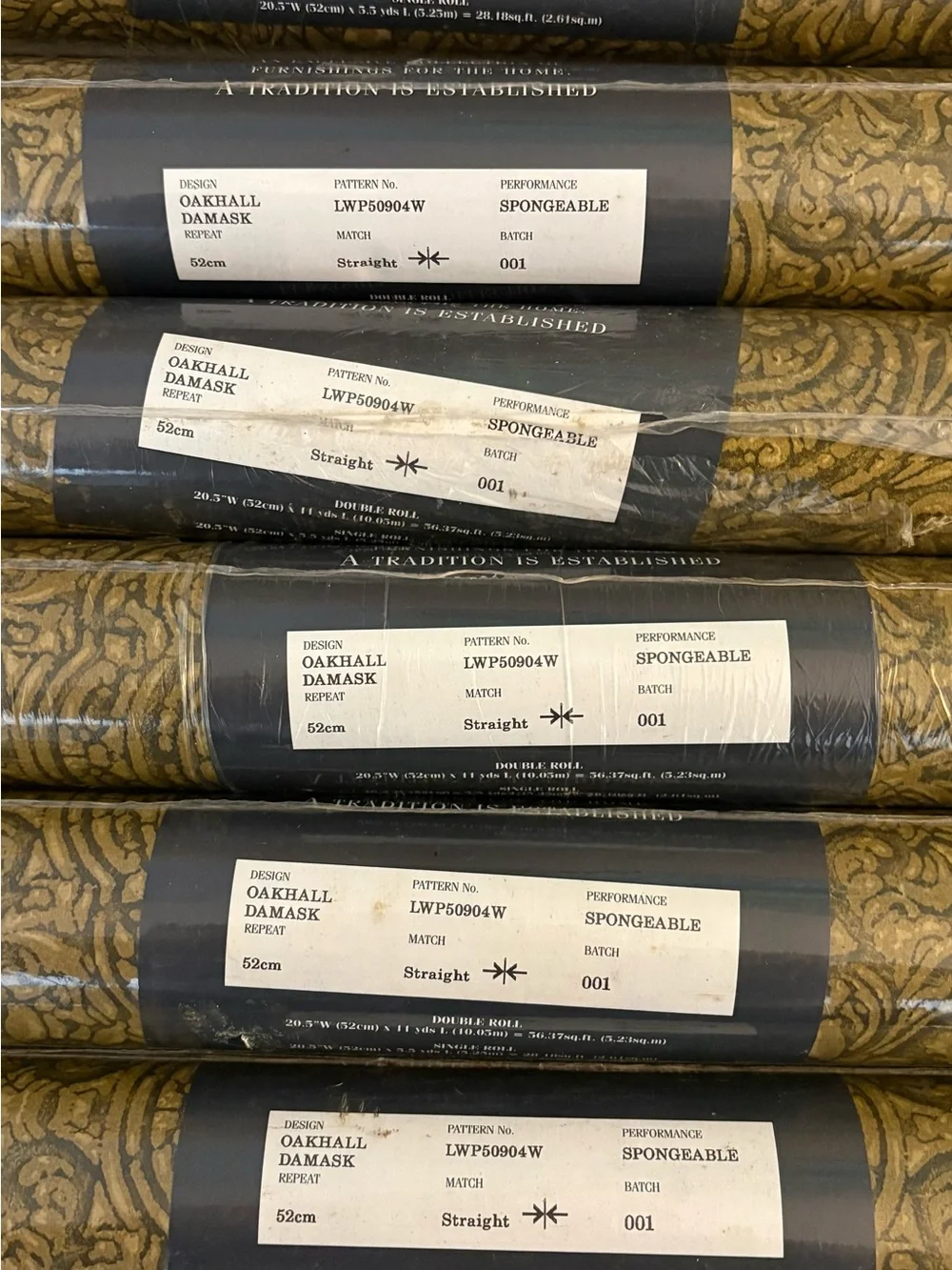 6 rolls Ralph Lauren Home Oakhill Damask wallpaper moody vibes